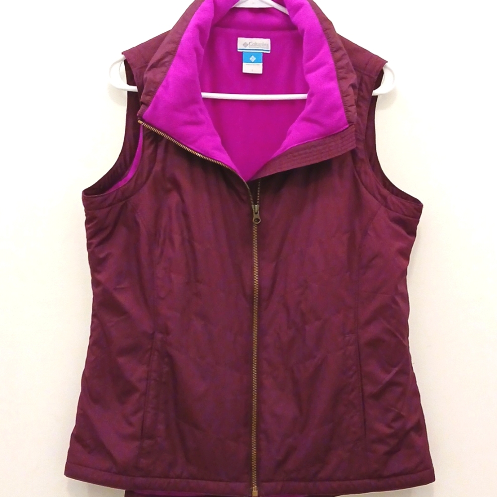 Columbia Women's Fleece Lined Vest Purple  Large - Picture 3 of 7